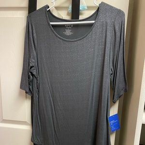 3/$20 tops NWT Apt 9 Grey sparkle elbow sleeve top